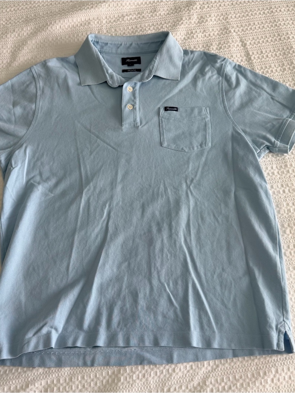Faconnable Light Blue Polo Shirt with Pocket